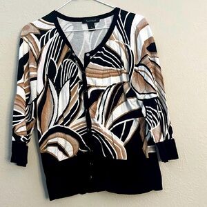 White House Black Market Black and Brown Blouse